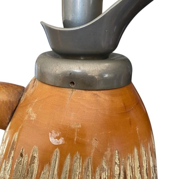 Vintage Macabo Aldo Tura Italian Wood Carved Thermos - Picture 6 of 9